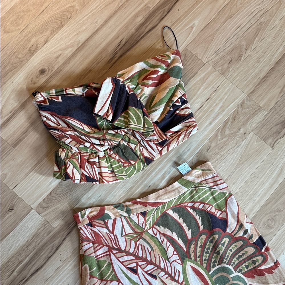 Zara Multicolor Strapless Ruffle Dress - Picture 4 of 7